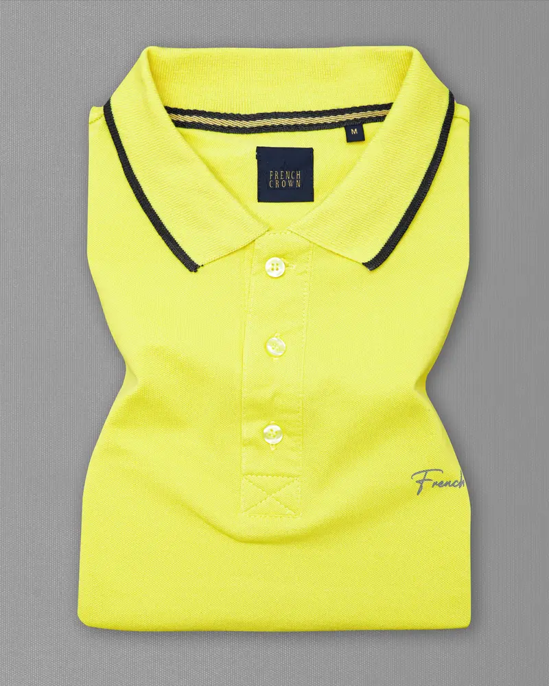 Lemon Yellow Mercerised Pique Polo 2