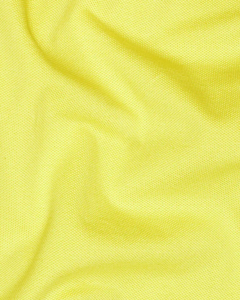 Lemon Yellow Mercerised Pique Polo 3