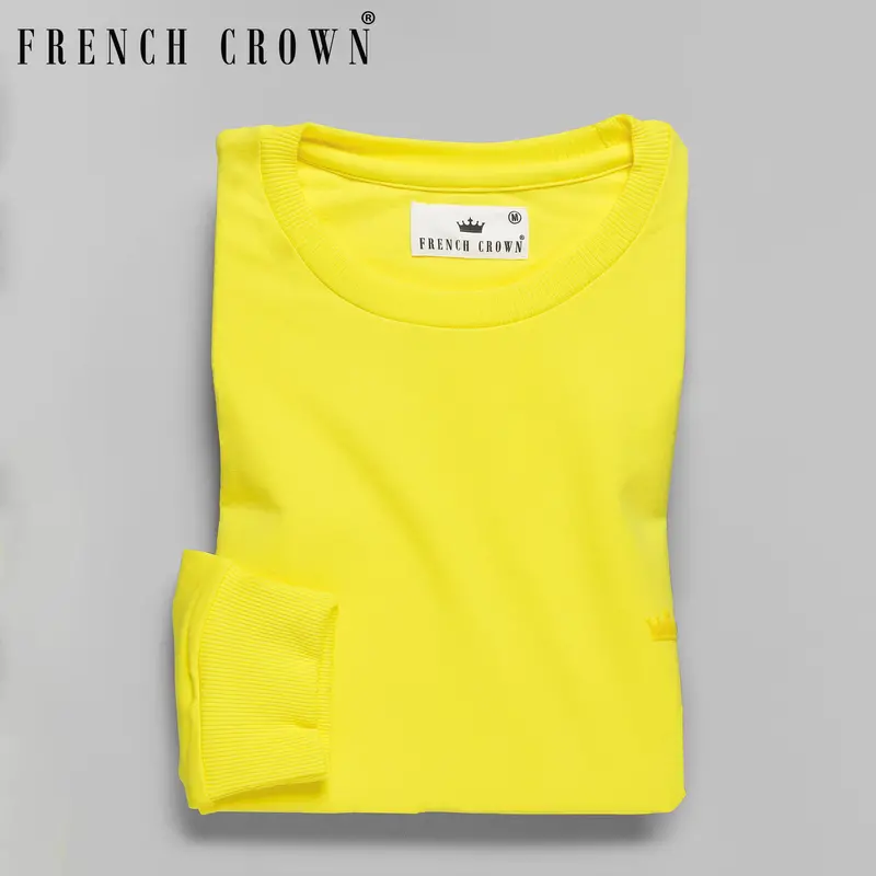 Lemon Yellow Super Soft Premium Cotton Full Sleeve Sweatshirt 1