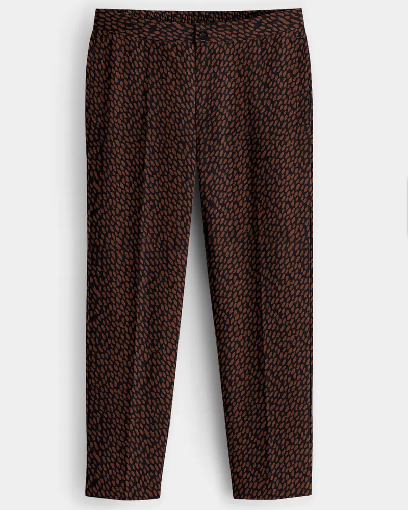 Leovira-Bistre Brown Leopard Pebble Printed Super Soft Premium Tencel Cotton Lounge Pant 1