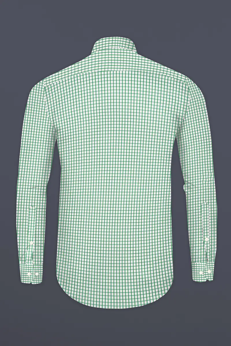 Lichen Green Checked Twill Premium Cotton Shirt 5