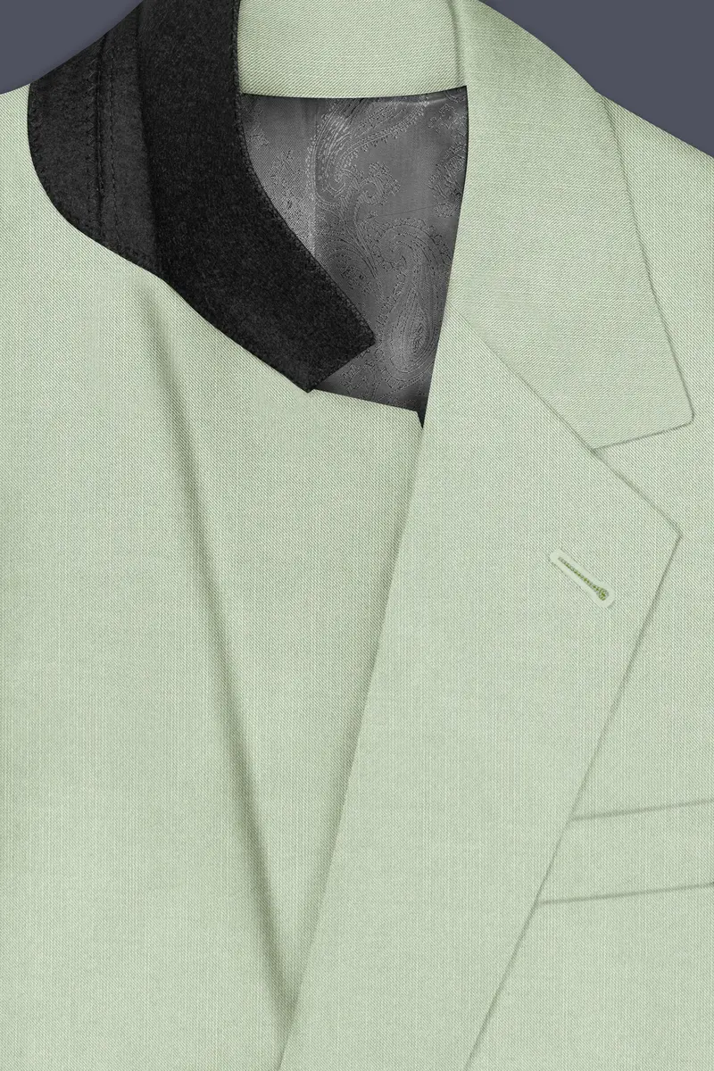 Lichen-Norway Green Solid Wool Rich Single Breasted Slight Stretch Blazer 4