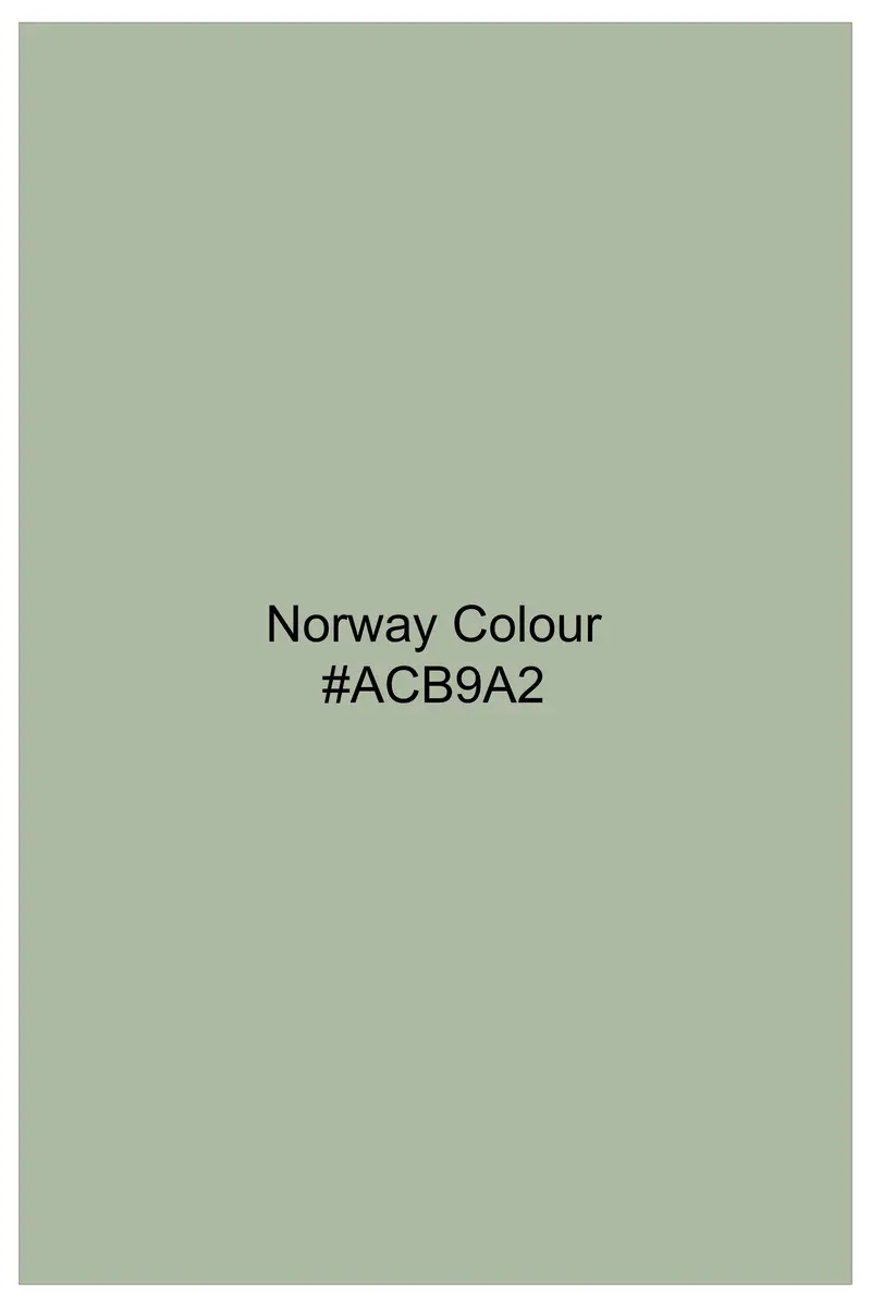 Lichen-Norway Green Solid Wool Rich Slight Stretch Waistband Pant 8
