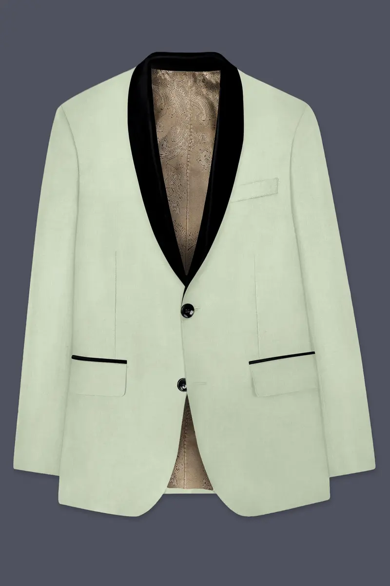 Lichen-Norway Green Wool Rich Tuxedo Slight Stretch Blazer 7