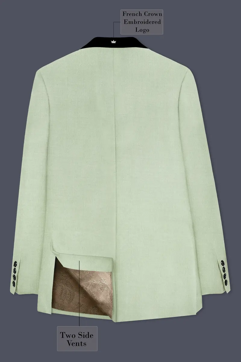 Lichen-Norway Green Wool Rich Tuxedo Slight Stretch Blazer 8