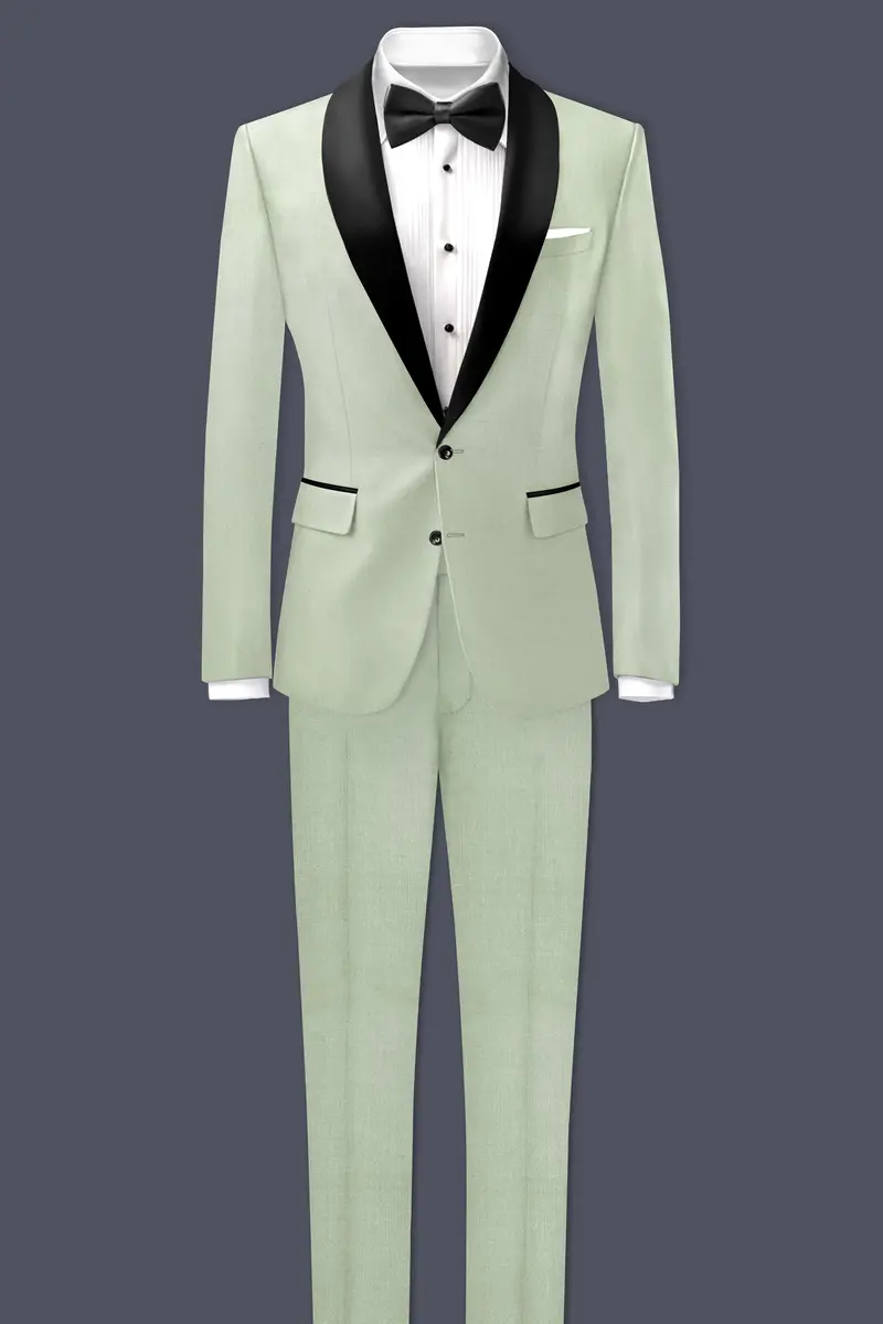 Lichen-Norway Green Wool Rich Tuxedo Slight Stretch Blazer 9