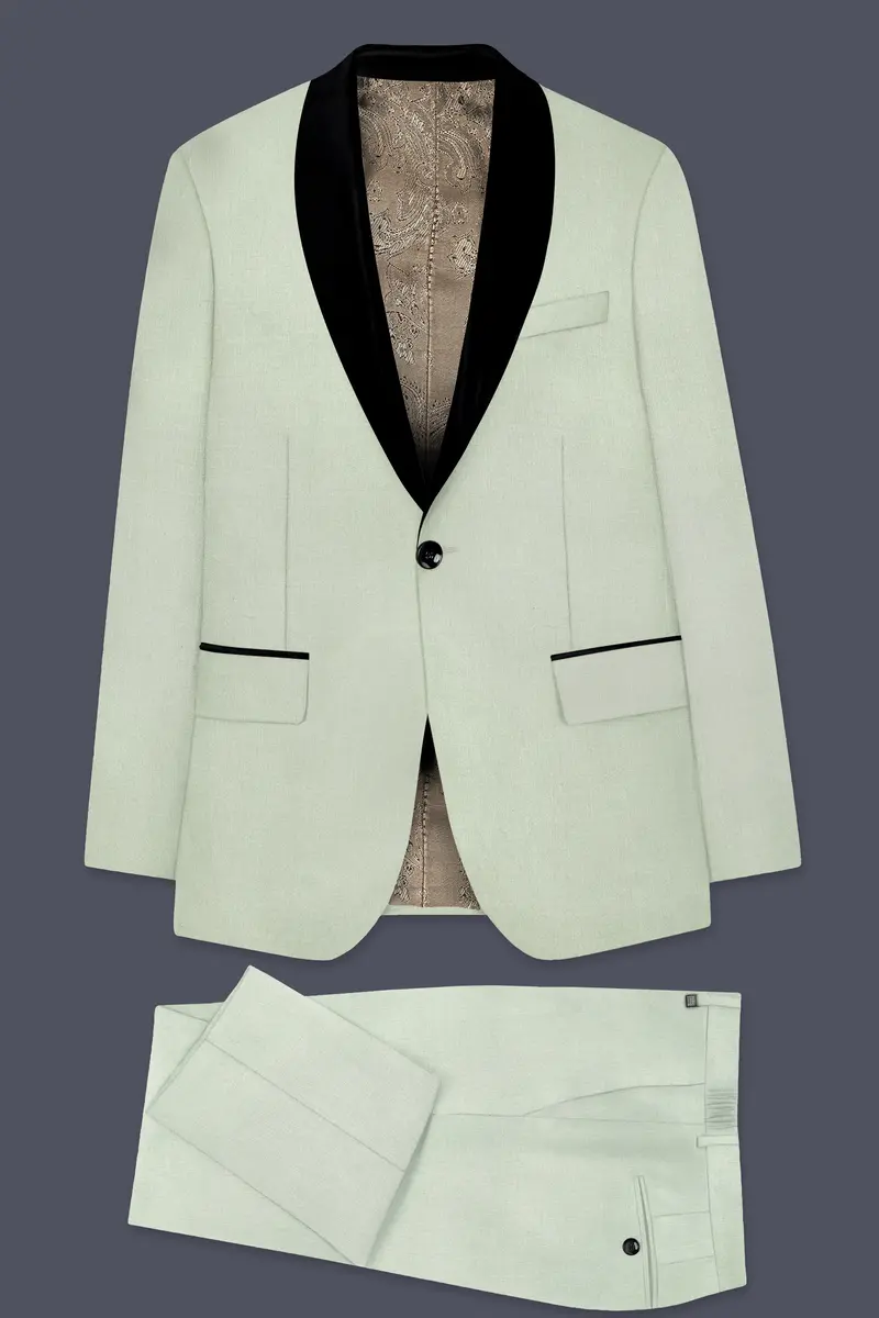 Lichen-Norway Green Wool Rich Tuxedo Slight Stretch Suit 11