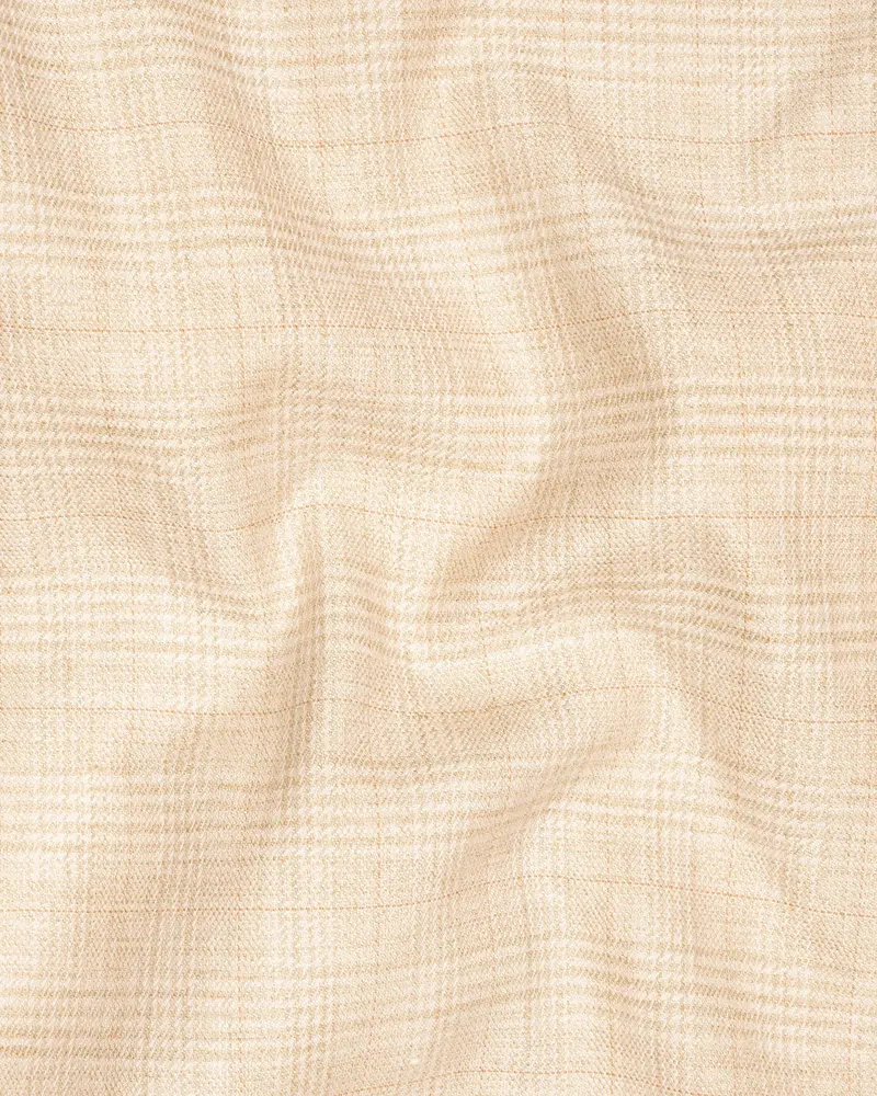 Light Apricot Brown Subtle Plaid Blazer 3