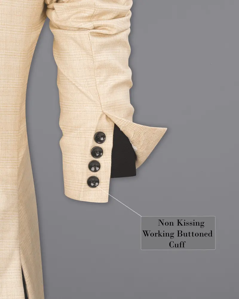 Light Apricot Brown Subtle Plaid Blazer 9