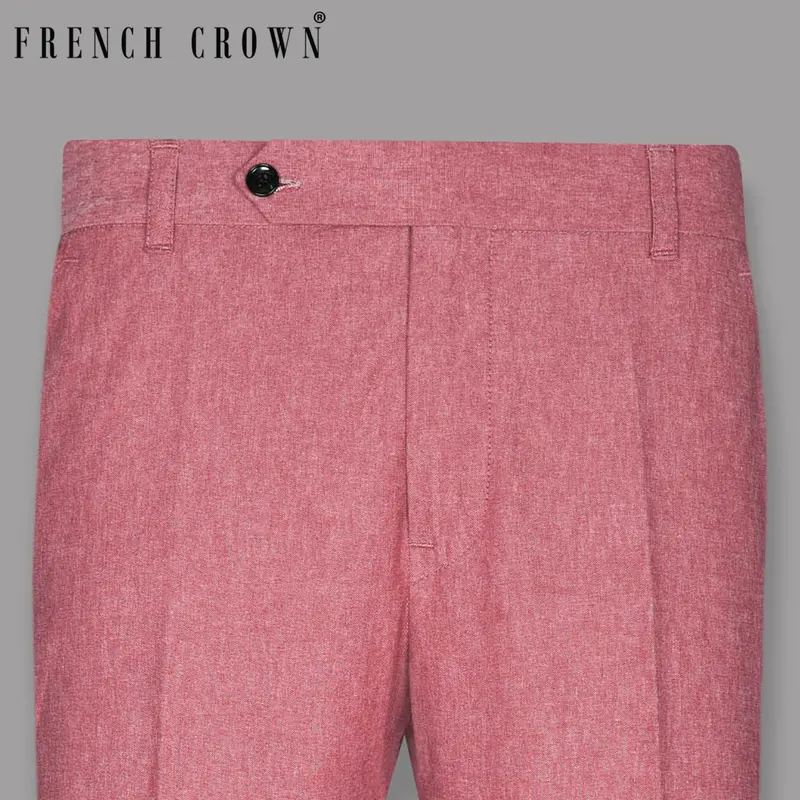Light Coral Premium Cotton Pant 1