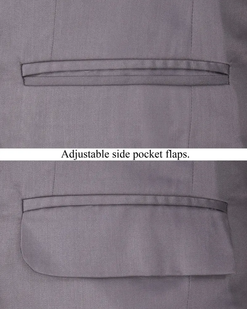 Light Gray Subtle Sheen Double Breasted Blazer 5