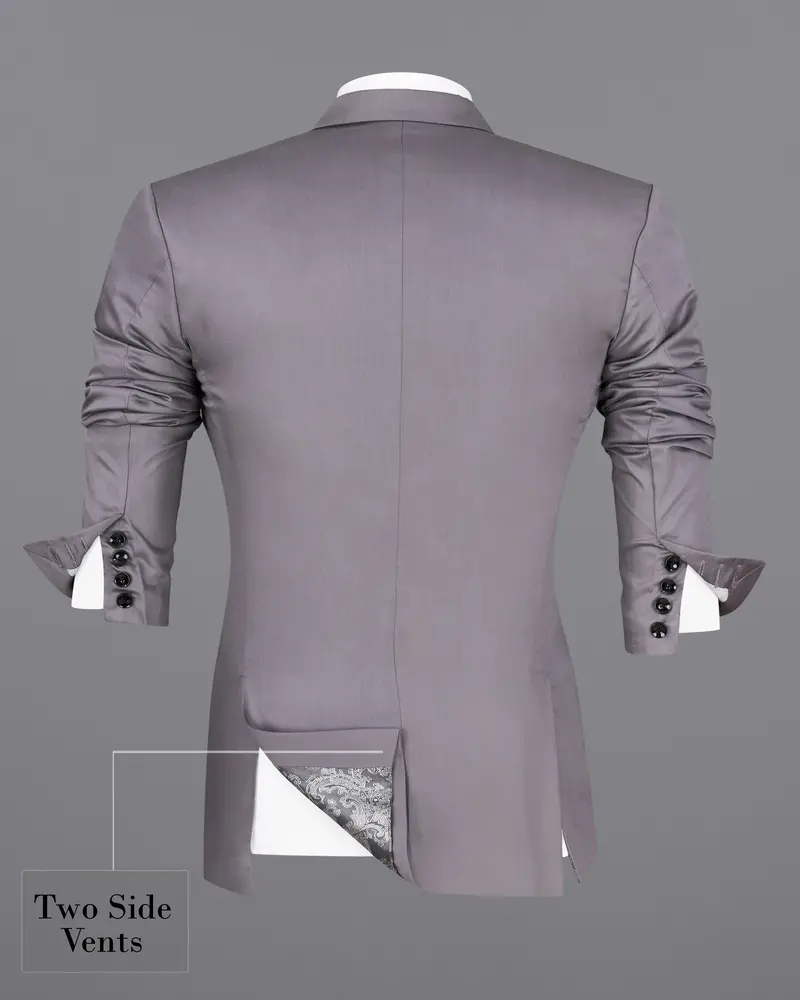 Light Gray Subtle Sheen Double Breasted Blazer 9