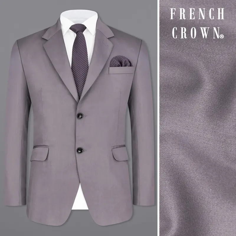 Light Gray Subtle Sheen Single Breasted Blazer 1