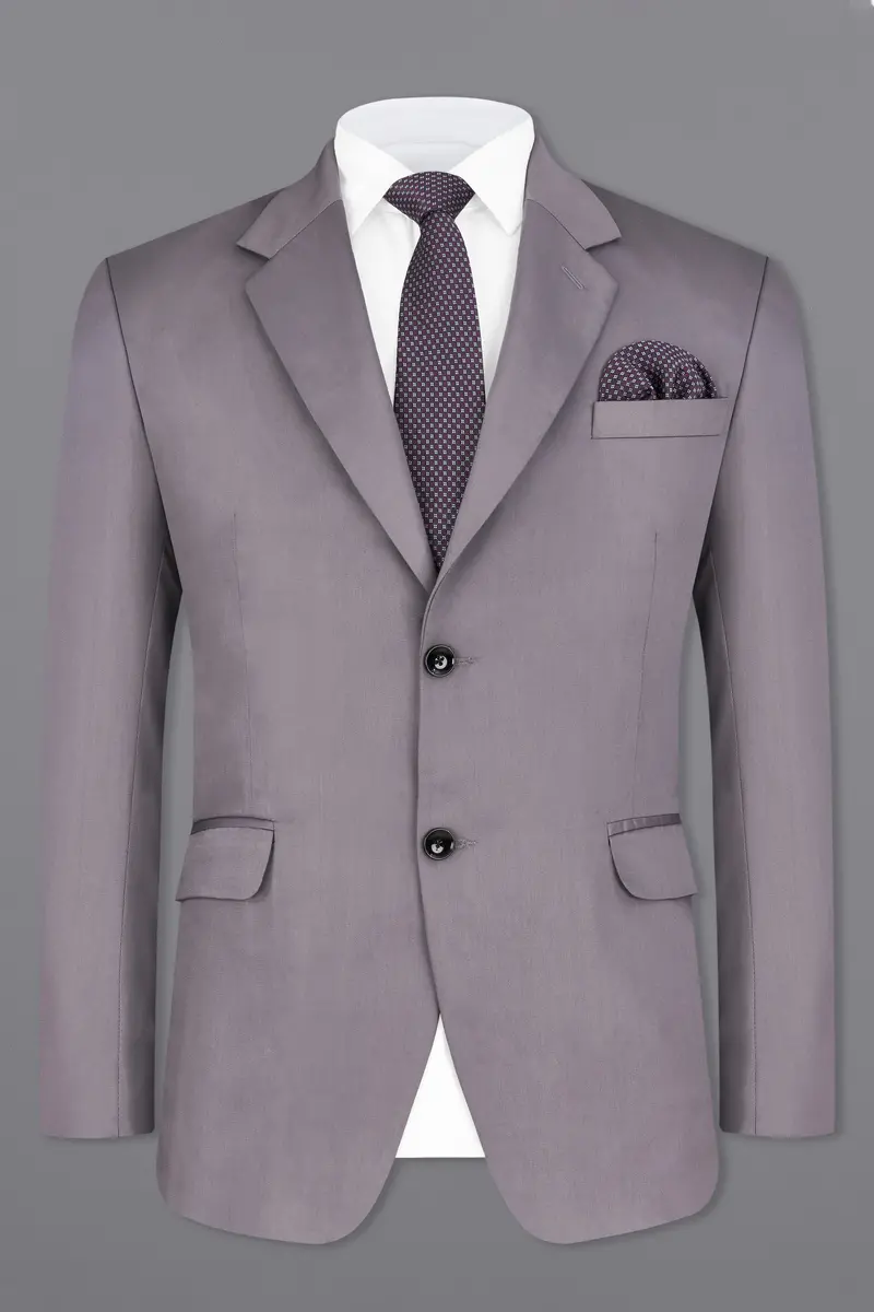 Light Gray Subtle Sheen Single Breasted Blazer 2