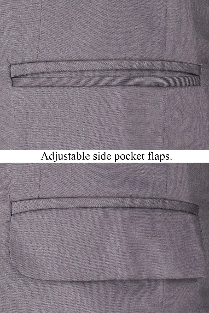 Light Gray Subtle Sheen Single Breasted Blazer 5