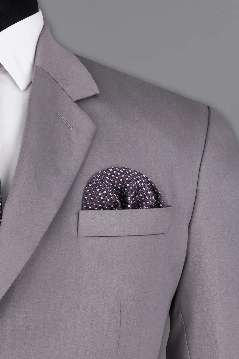 Light Gray Subtle Sheen Single Breasted Blazer 6
