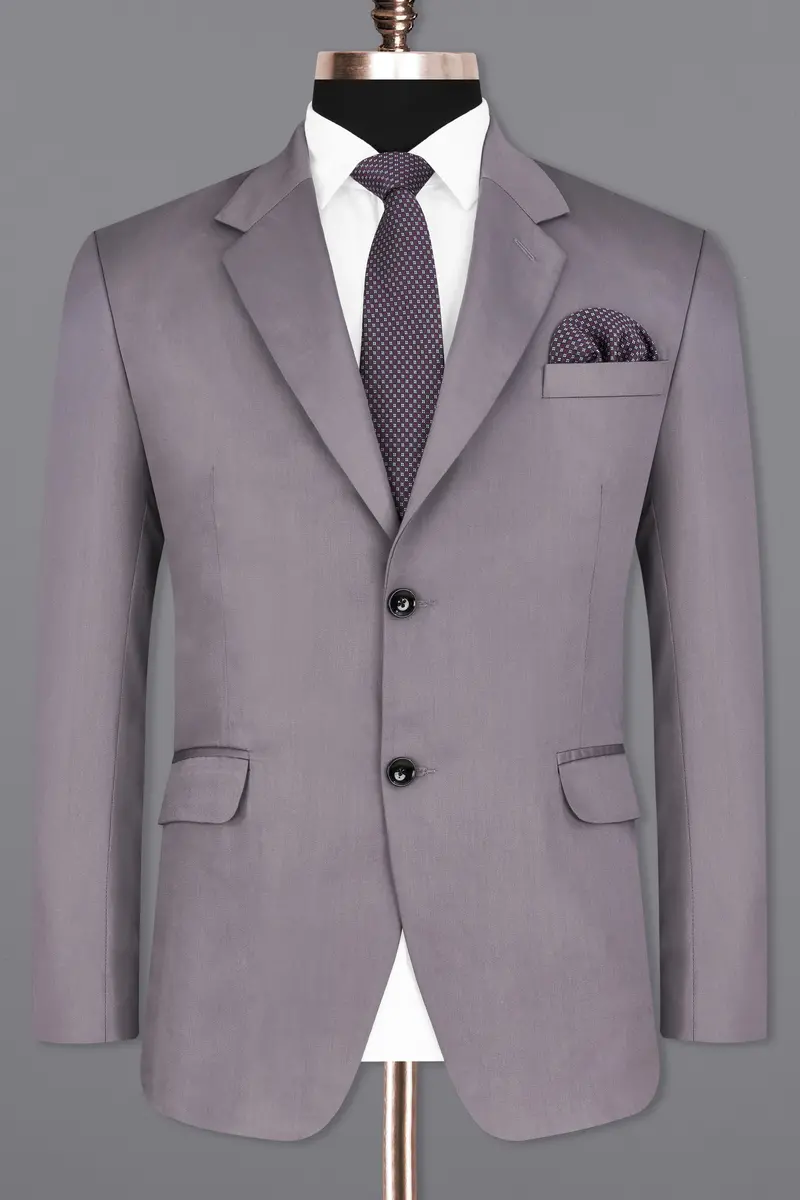 Light Gray Subtle Sheen Single Breasted Blazer 8