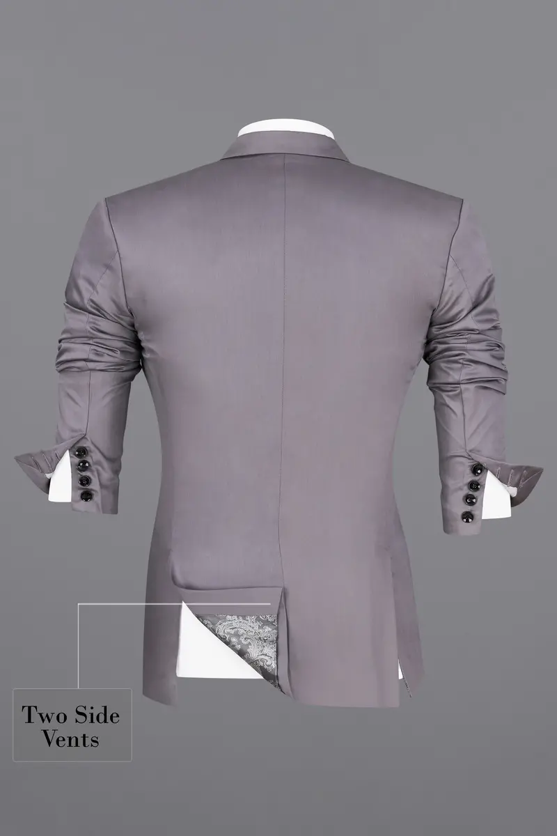 Light Gray Subtle Sheen Single Breasted Blazer 9