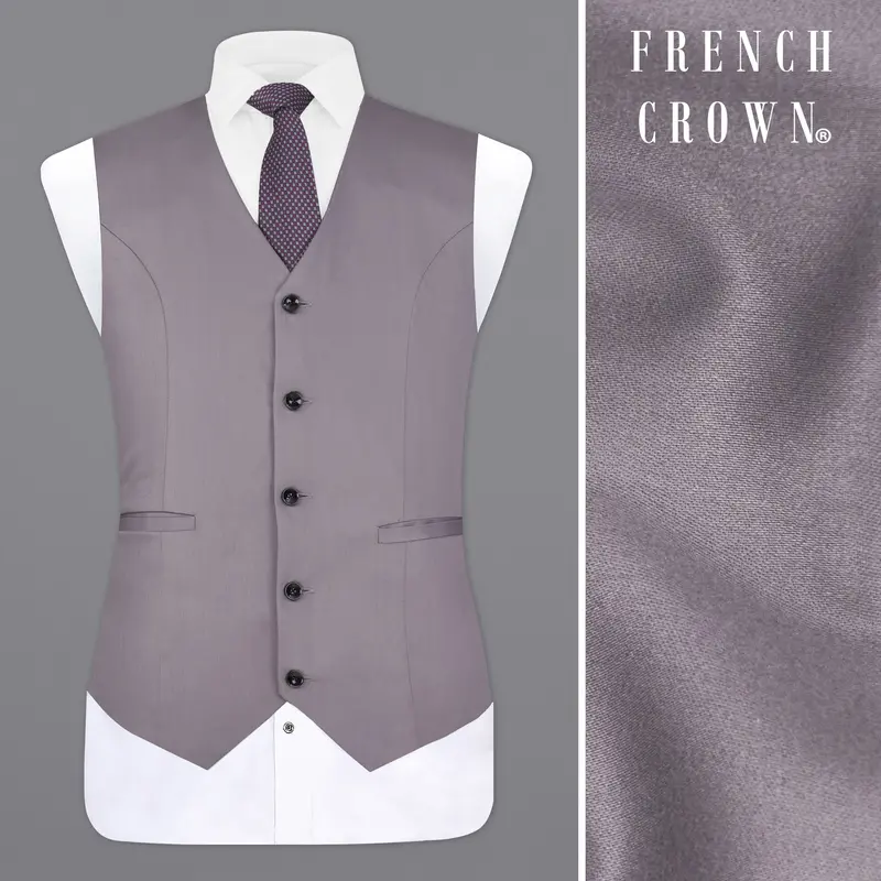 Light Gray Subtle Sheen Textured Waistcoat 1