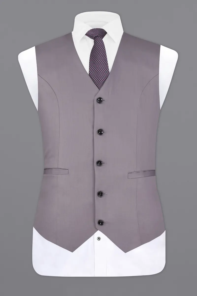 Light Gray Subtle Sheen Textured Waistcoat 2