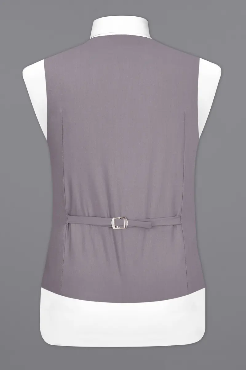 Light Gray Subtle Sheen Textured Waistcoat 6