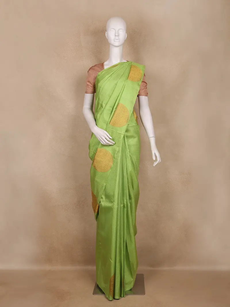 Light Green Brocade Woven Design Kanchipuram Silk Saree 1