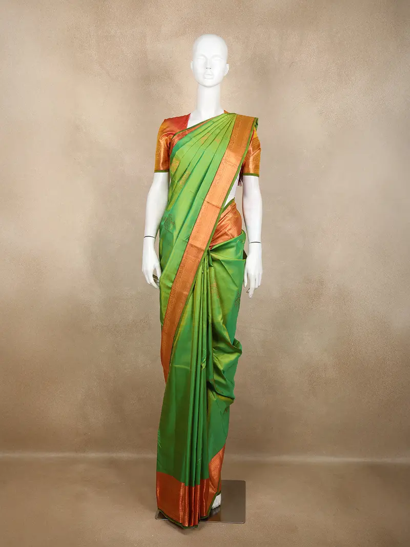 Light Green Butta Woven Kanchipuram Silk Saree 1