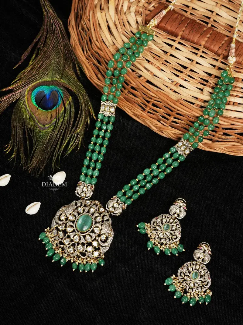 Light Green Emerald Majesty Necklace And Earrings Set 2