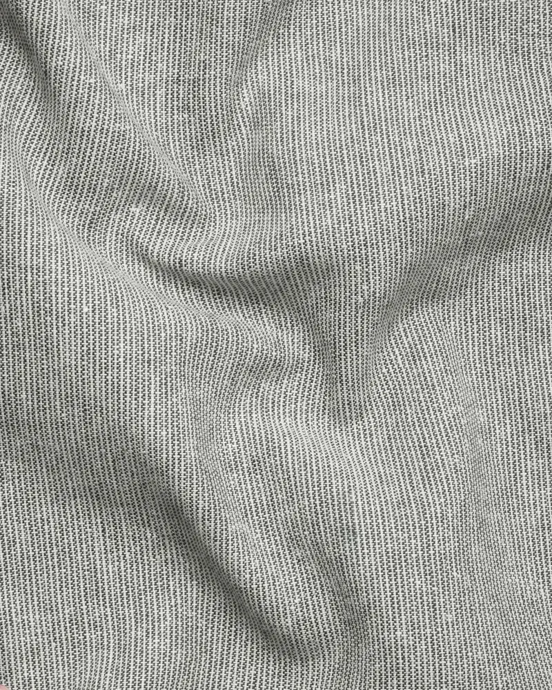Light Grey Micro Checked Luxurious Linen Pant 3