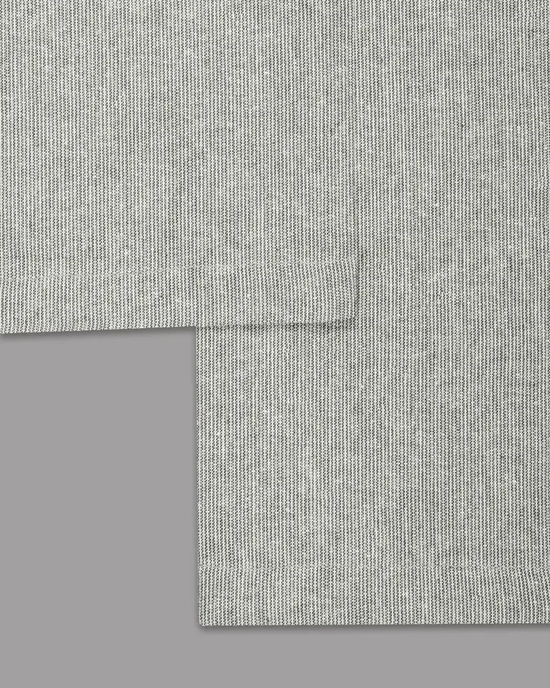 Light Grey Micro Checked Luxurious Linen Pant 6