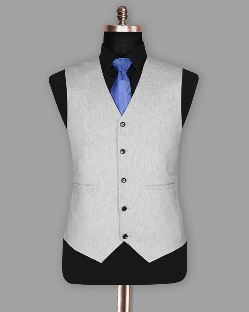 Light Grey Premium Cotton Sport Waistcoat 4