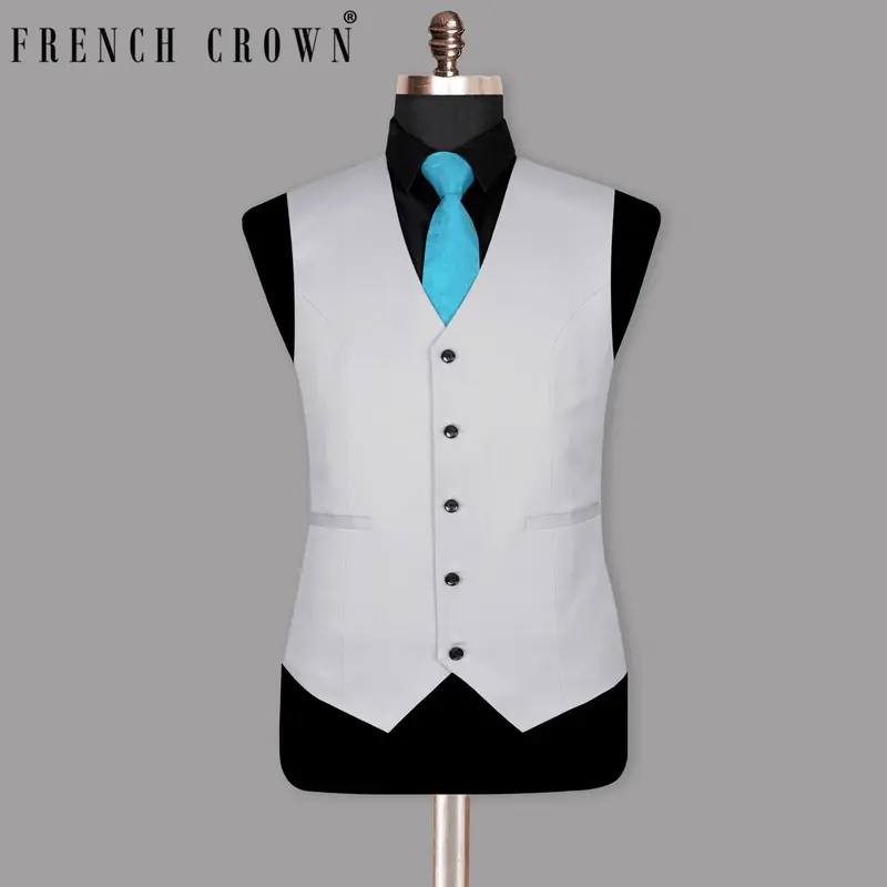 Light Grey Wool Rich Waistcoat 1