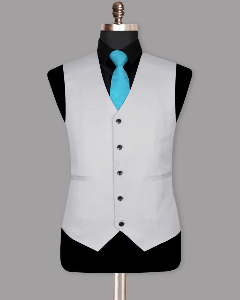 Light Grey Wool Rich Waistcoat 2