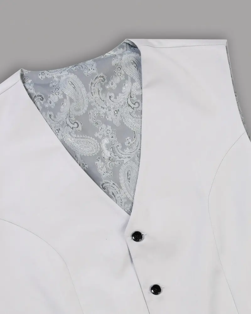 Light Grey Wool Rich Waistcoat 4