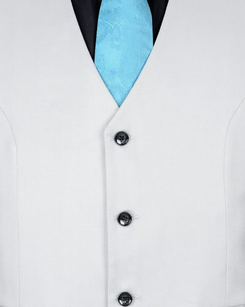 Light Grey Wool Rich Waistcoat 5