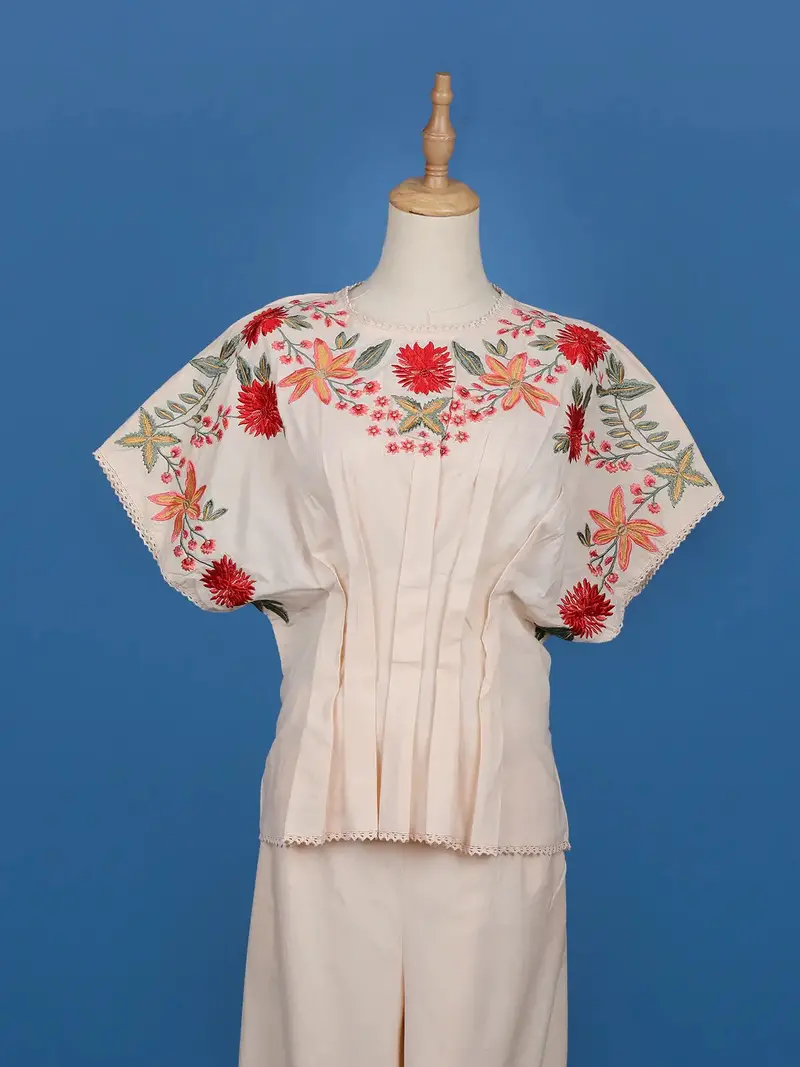 Light Peach Floral Designed Net Salwar Suit 3