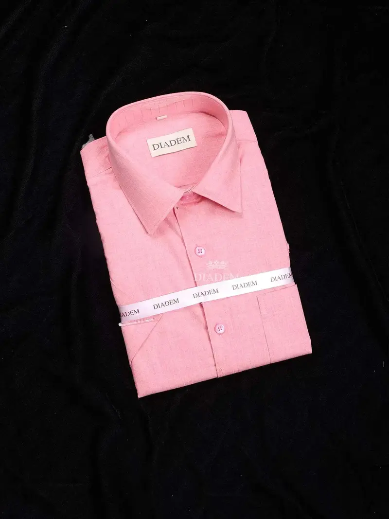 Light Pink Cotton Plain Formal Shirt 1
