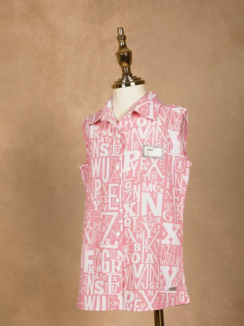 Light Pink Cotton Shirt Adorned With Fancy Prints 2