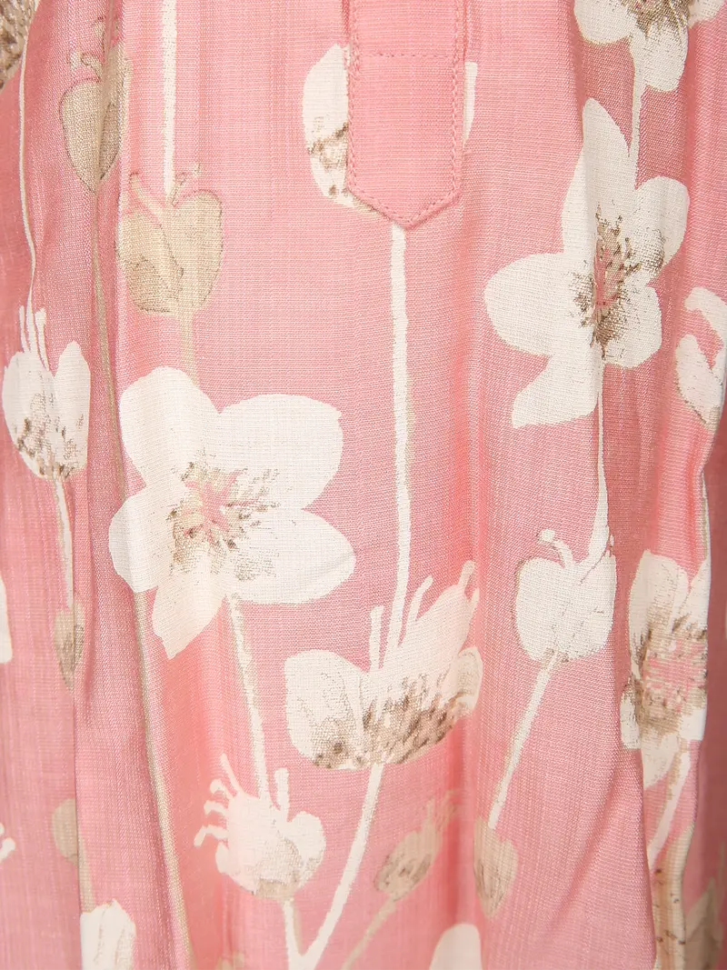 Light Pink Floral Woven Design Cotton Kids Kurta Set 7