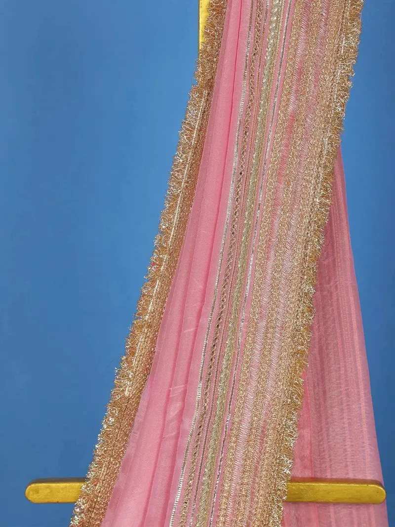 Light Pink Party Wear Tissue Saree 2
