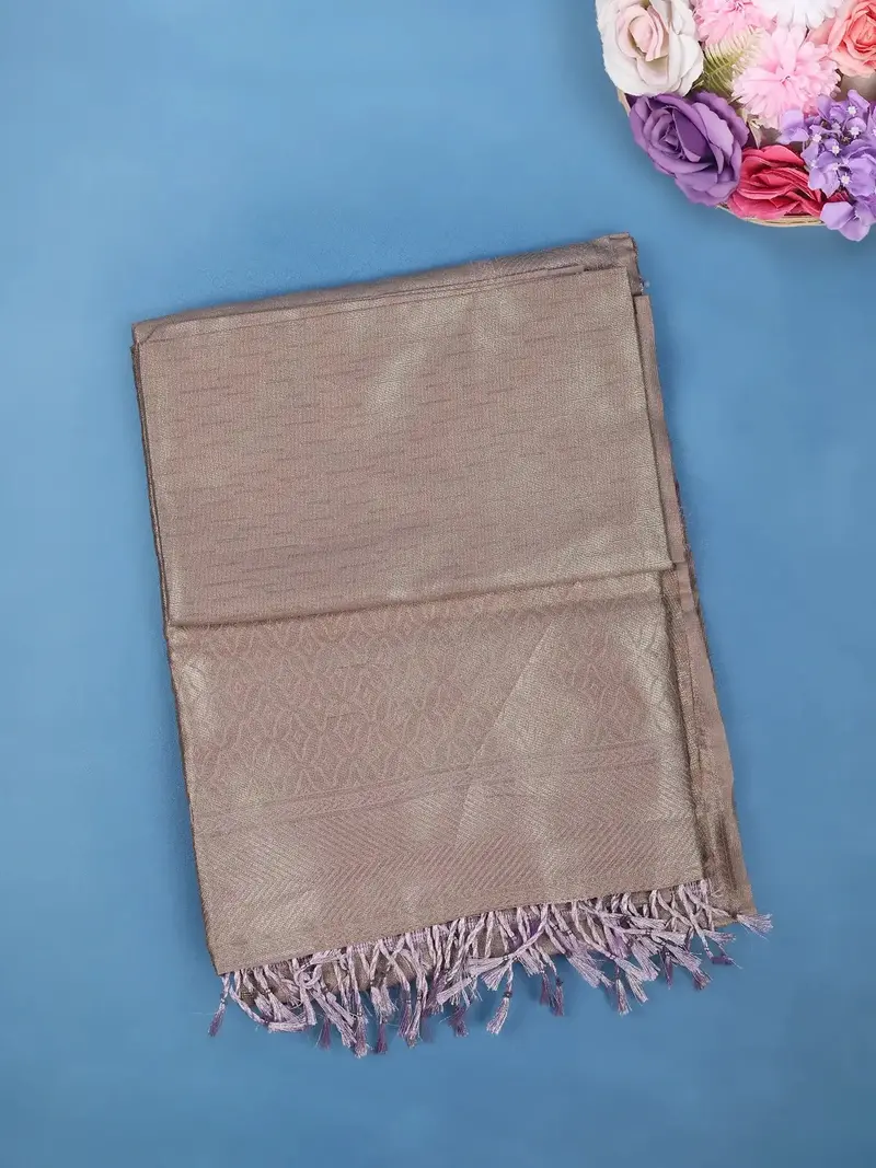 Light Purple Minimal Design Woven Tissue Silk Saree 1