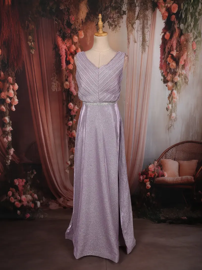 Light Purple Shimmer Embellished Design Party Wear Gown 1