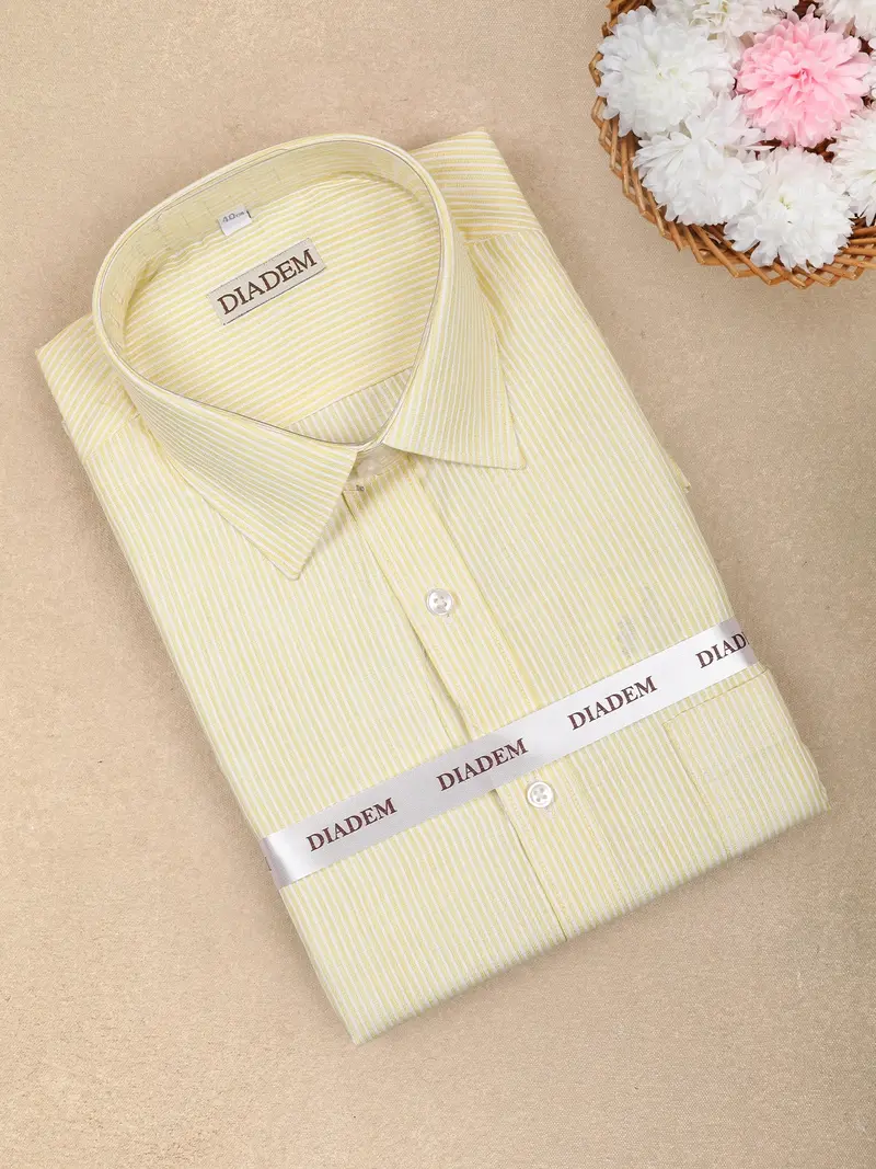 Light Yellow Stripes Design Full Sleeve Cotton Kid's Shirt 1