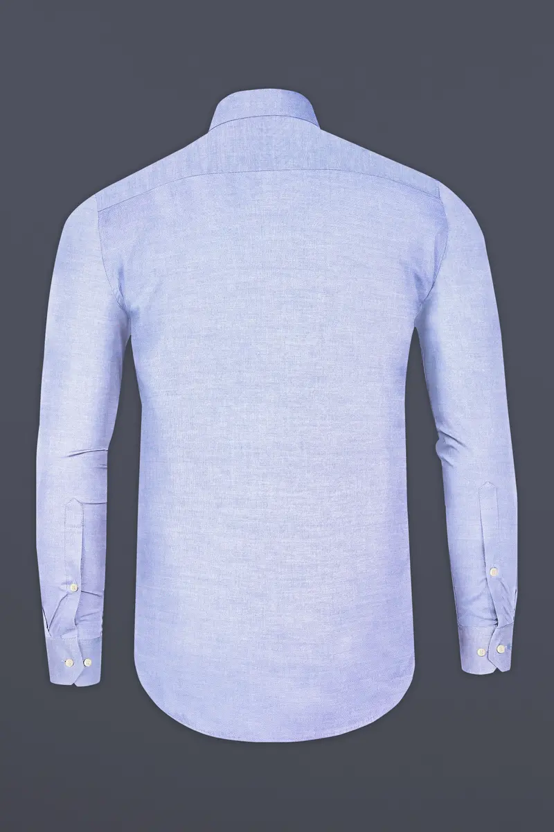 Lilac Blue Dobby Textured Premium Giza Cotton Shirt 5