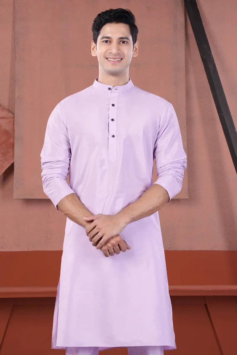 Lilac Lavender Subtle Sheen Viscose Kurta 5