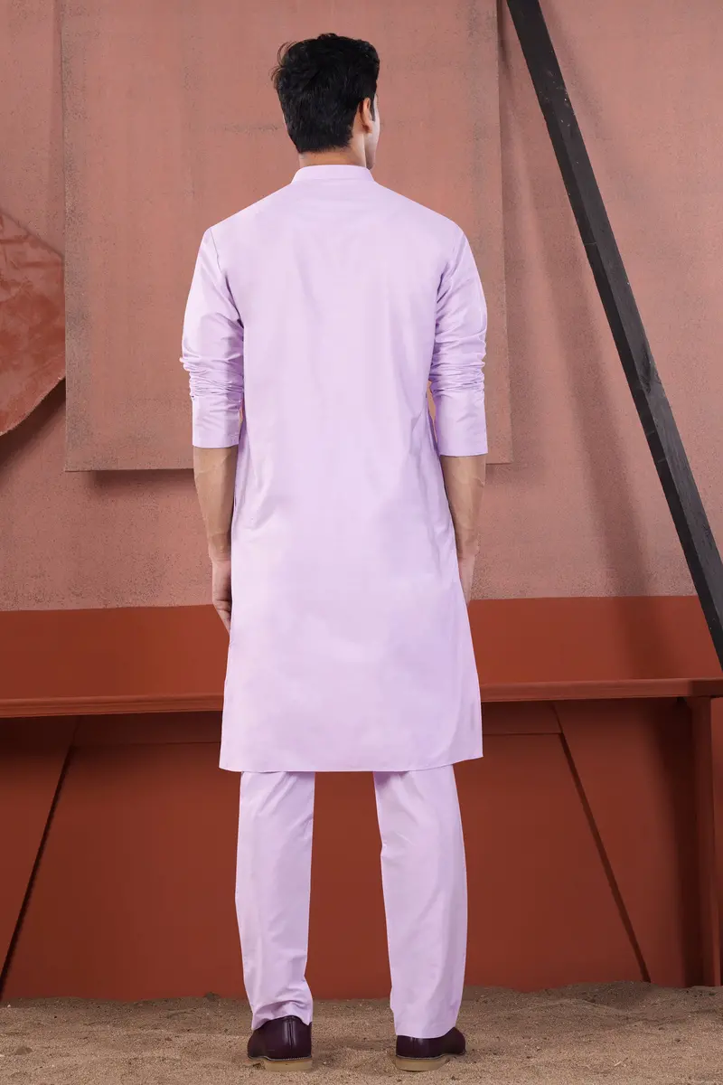 Lilac Lavender Subtle Sheen Viscose Kurta 9