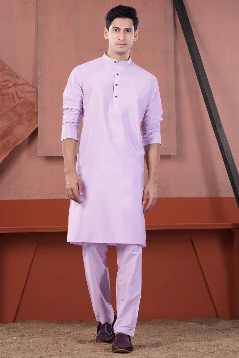 Lilac Lavender Subtle Sheen Viscose Kurta Set 2