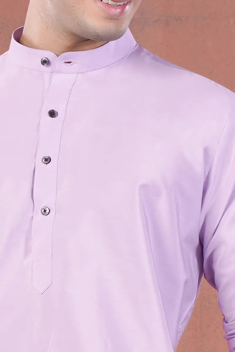 Lilac Lavender Subtle Sheen Viscose Kurta Set 4