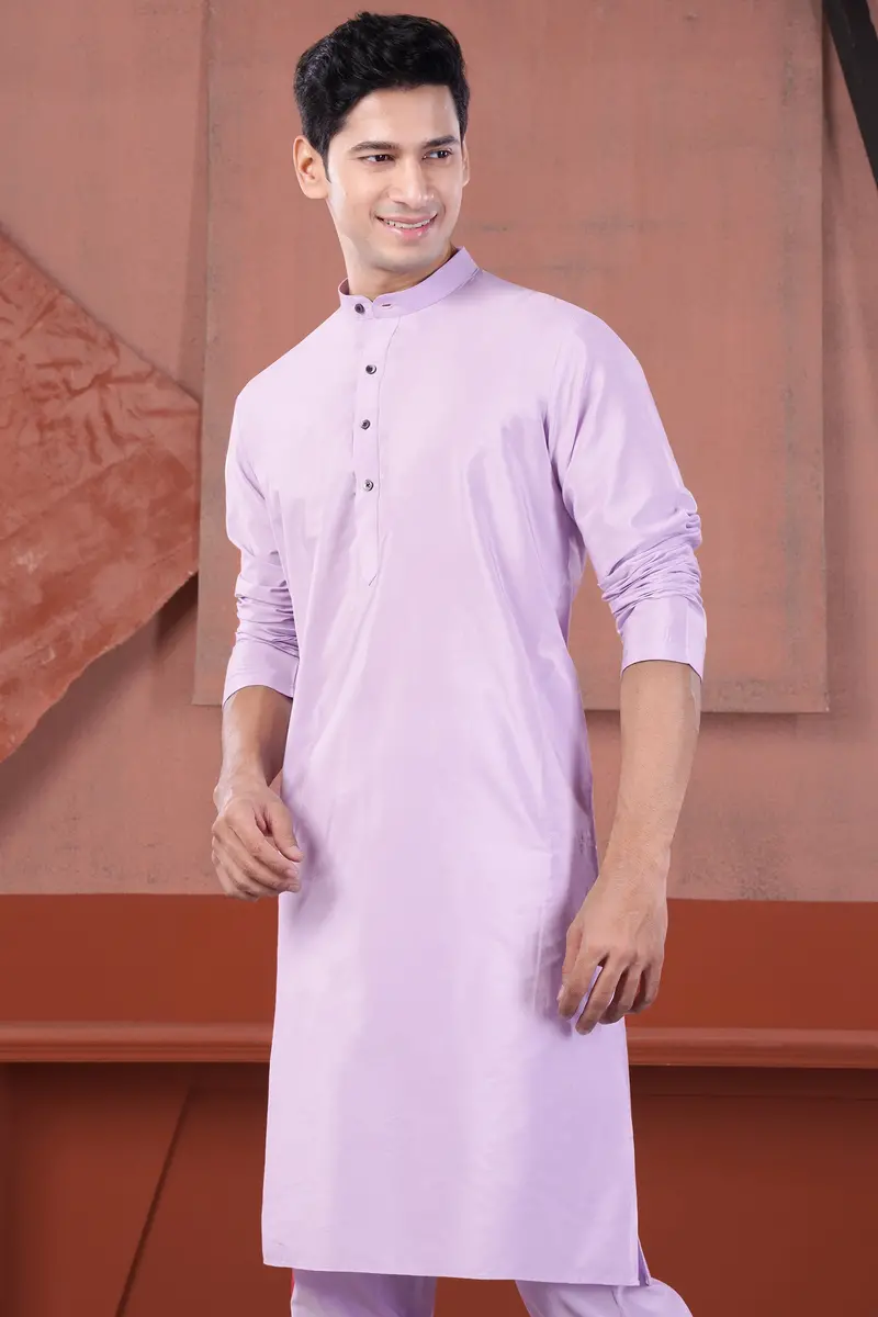 Lilac Lavender Subtle Sheen Viscose Kurta Set 6