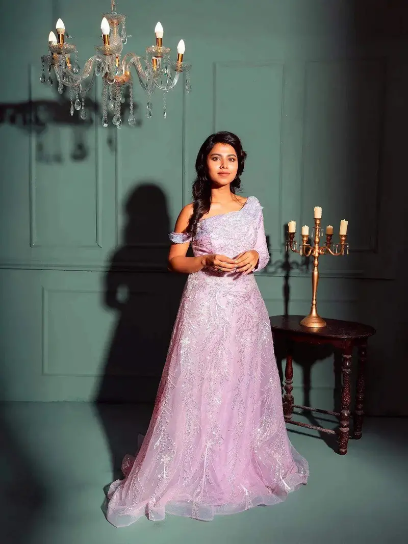 Lilac Net Embellished With Sequins And Beads Gown 1